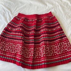 Club Monqco Red pleated print skirt